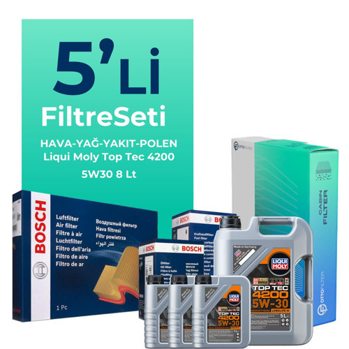 Audi Q7 3.0 Dizel Filtre Bakım Seti Liqui Moly Motor Yağlı (2006-2011) 5 Li