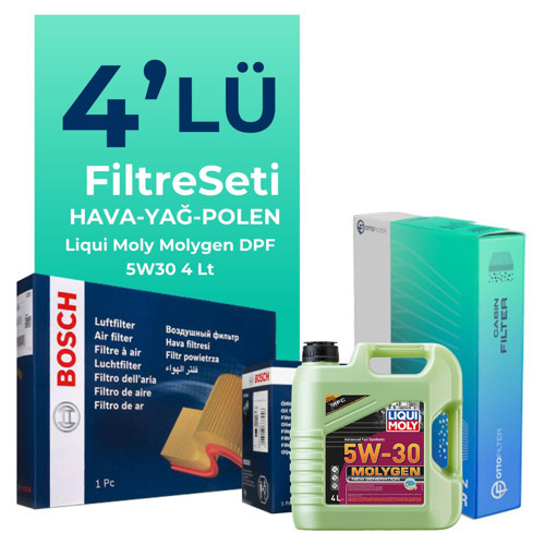 Mazda 3 1.6 Dizel Filtre Bakım Seti Liqui Moly Motor Yağlı (2010-2013) 4 Lü