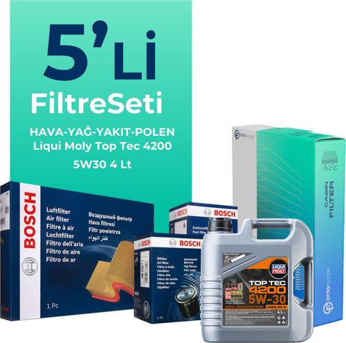 Skoda Roomster 1.4 Dizel Filtre Bakım Seti Liqui Moly Motor Yağlı (2007-2010) 5 Li