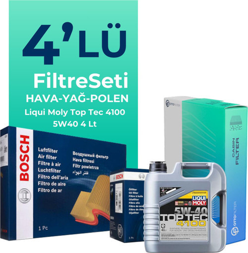 Renault Symbol 0.9 Benzin TCe Filtre Bakım Seti Liqui Moly Motor Yağlı (2014-2021) 4 Lü