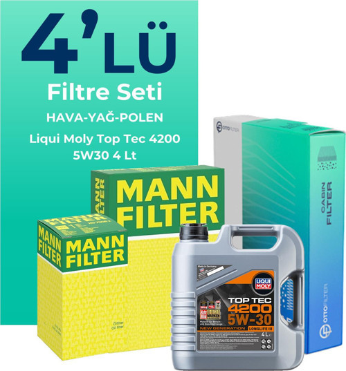 MANN Fiat Albea 1.3 Dizel Filtre Bakım Seti Liqui Moly Motor Yağlı (2002-2012) 4 Lü