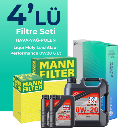MANN Volvo XC60 2.0 Dizel B4 Filtre Bakım Seti Liqui Moly Motor Yağlı (2019-2024) 4 Lü