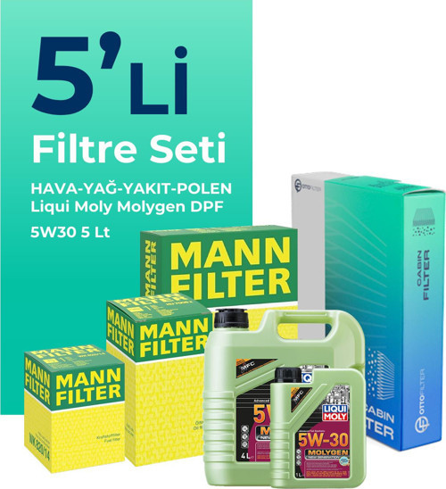 MANN Hyundai Elantra 1.6 Dizel Filtre Bakım Seti Liqui Moly Motor Yağlı (2011-2015) 5 Li