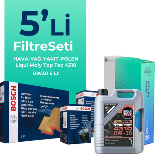 Fiat Fiorino 1.3 Dizel Filtre Bakım Seti Liqui Moly Motor Yağlı EURO 6 (2015-2024) 5 Li