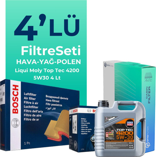 Volkswagen Golf 1.4 TSi Filtre Bakım Seti Liqui Moly Motor Yağlı (2009-2013) 4 Lü