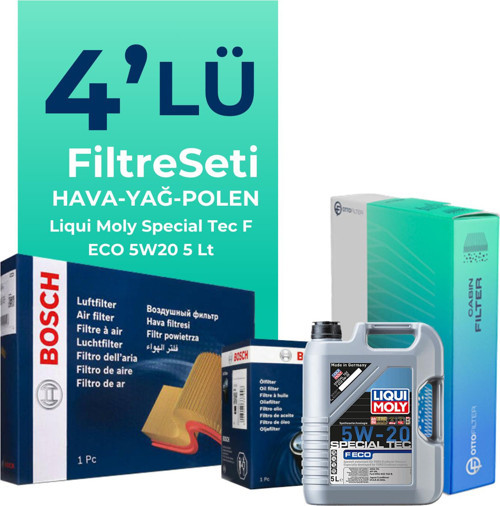 Ford Focus 1.0 Benzin Filtre Bakım Seti Liqui Moly Motor Yağlı (2012-2017) 4 Lü