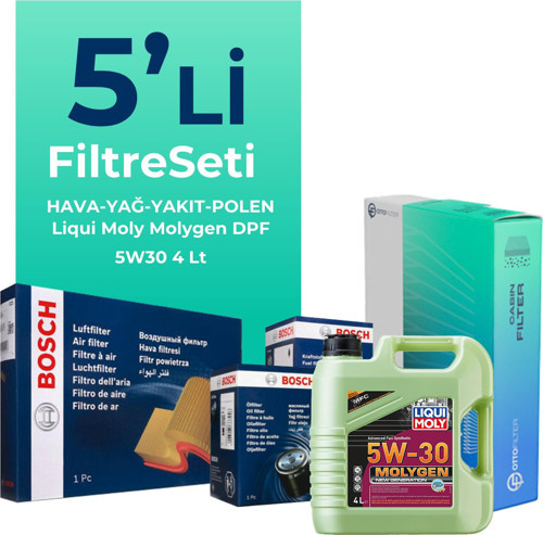 Volvo S80 1.6 Dizel Filtre Bakım Seti Liqui Moly Motor Yağlı (2010-2012) 5 Li