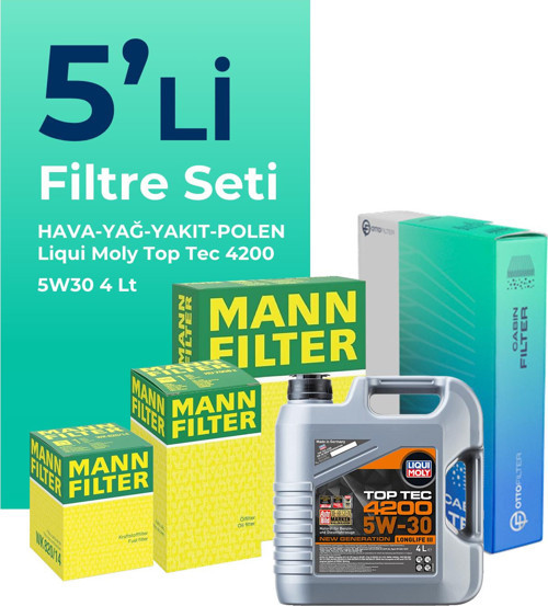 MANN Opel Meriva 1.3 Dizel Filtre Bakım Seti Liqui Moly Motor Yağlı (2011-2013) 5 Li