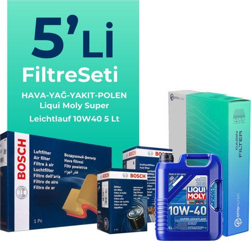 Kia Rio 1.5 Dizel Filtre Bakım Seti Liqui Moly Motor Yağlı (2007-2011) 5 Li