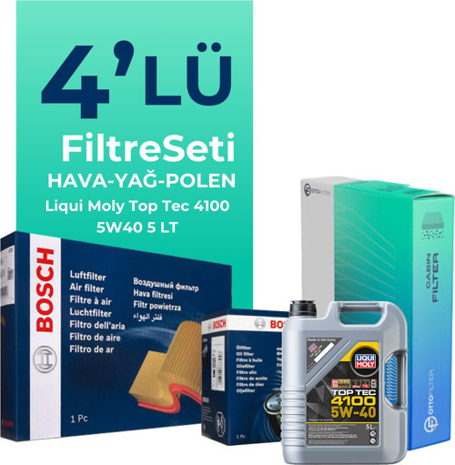 Renault Megane 1.2 Benzin TCe Filtre Bakım Seti Liqui Moly Motor Yağlı (2016-2019) 4 Lü
