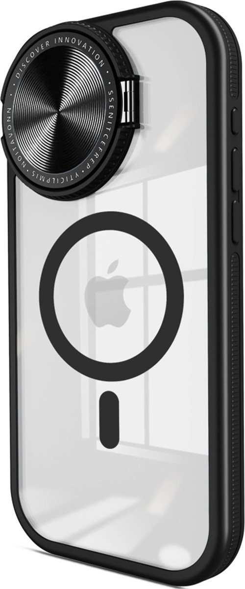 iPhone 14 Pro Max Kılıf Teleskop Lens Magsafe Silikon Kapak - Siyah