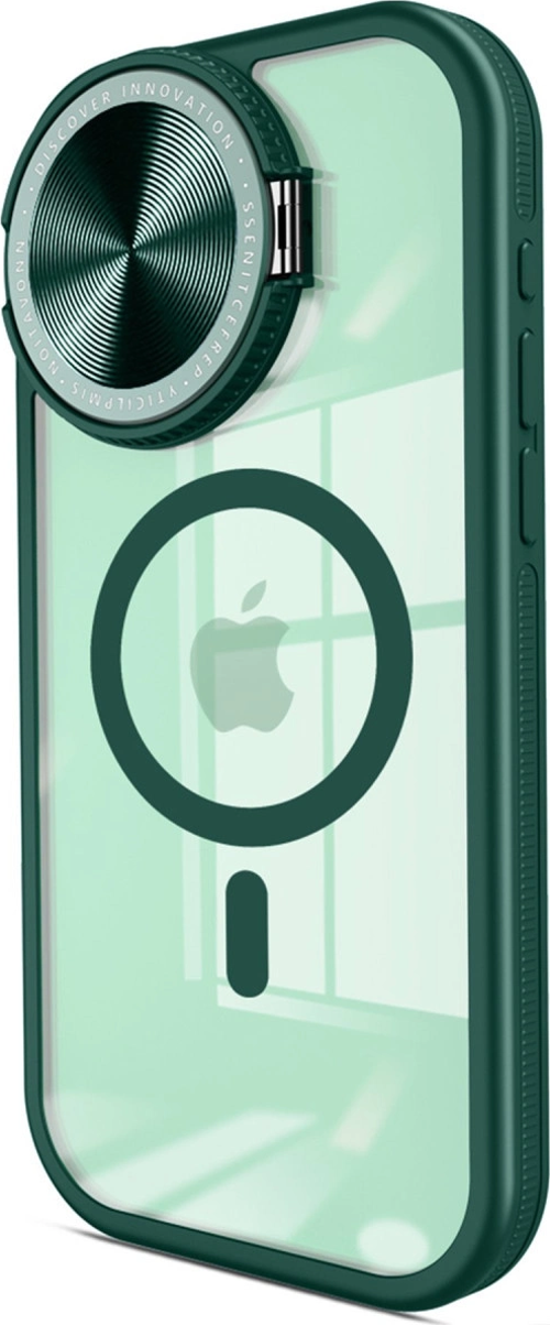 iPhone 14 Pro Max Kılıf Teleskop Lens Magsafe Silikon Kapak - Koyu Yeşil