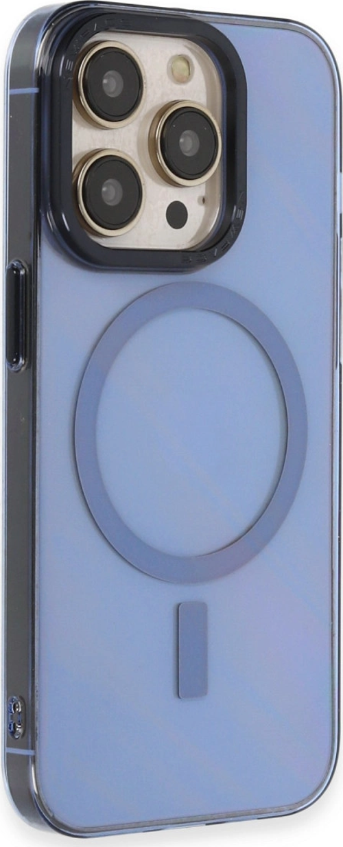 iPhone 14 Pro Kılıf Anka Pc Magneticsafe Sert Metal Kapak - Sierra Blue