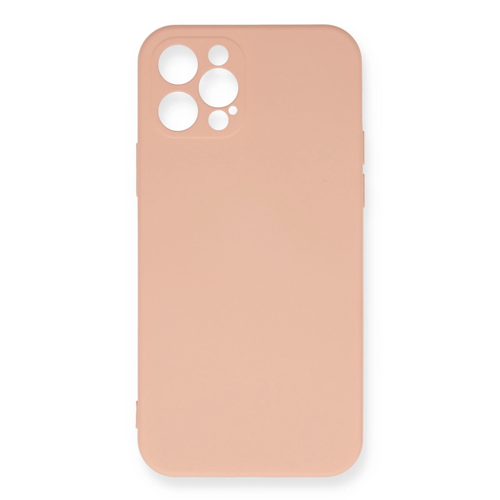 iPhone 12 Pro Max Kılıf Nano İçi Kadife Silikon - Pudra