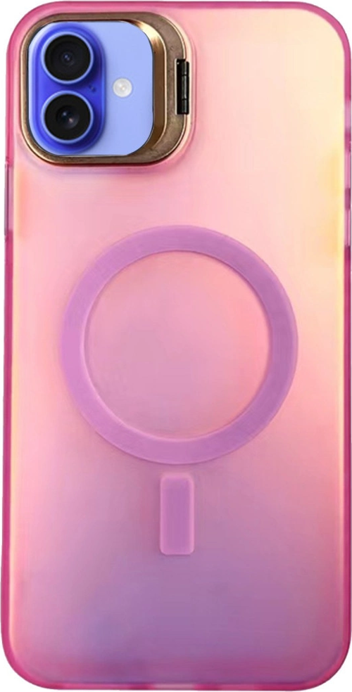 iPhone 16 Plus Kılıf Primera Magsafe Standlı Kapak - Pembe