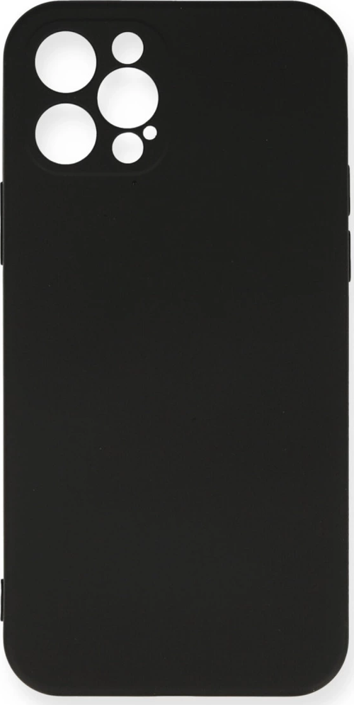 iPhone 12 Pro Max Kılıf Nano İçi Kadife Silikon - Siyah