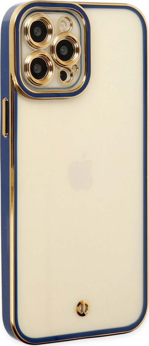 iPhone 12 Pro Max Kılıf Liva Lens Silikon - Mavi