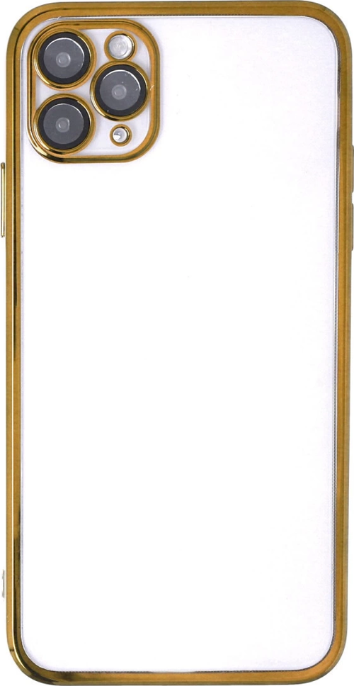 iPhone 11 Pro Kılıf Kamera Korumalı Lensli Silikon - Gold