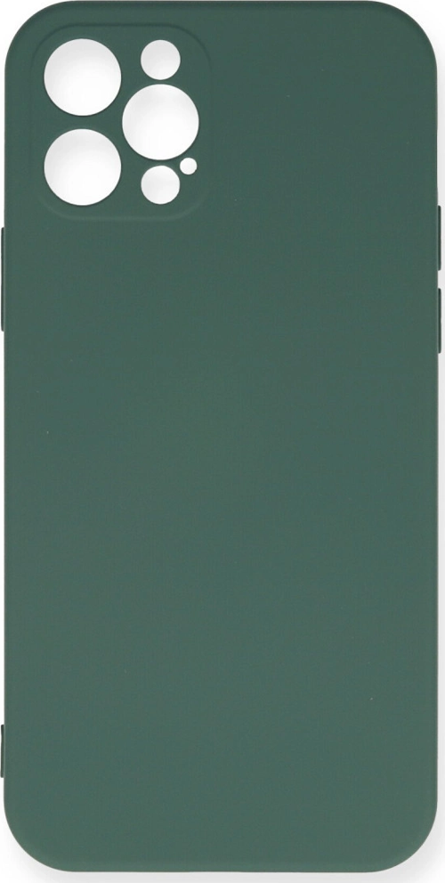 iPhone 12 Pro Max Kılıf Nano İçi Kadife Silikon - Koyu Yeşil