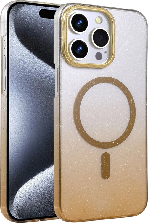iPhone 14 Pro Max Glossy Magsafe Kapak - Çöl Titanyum