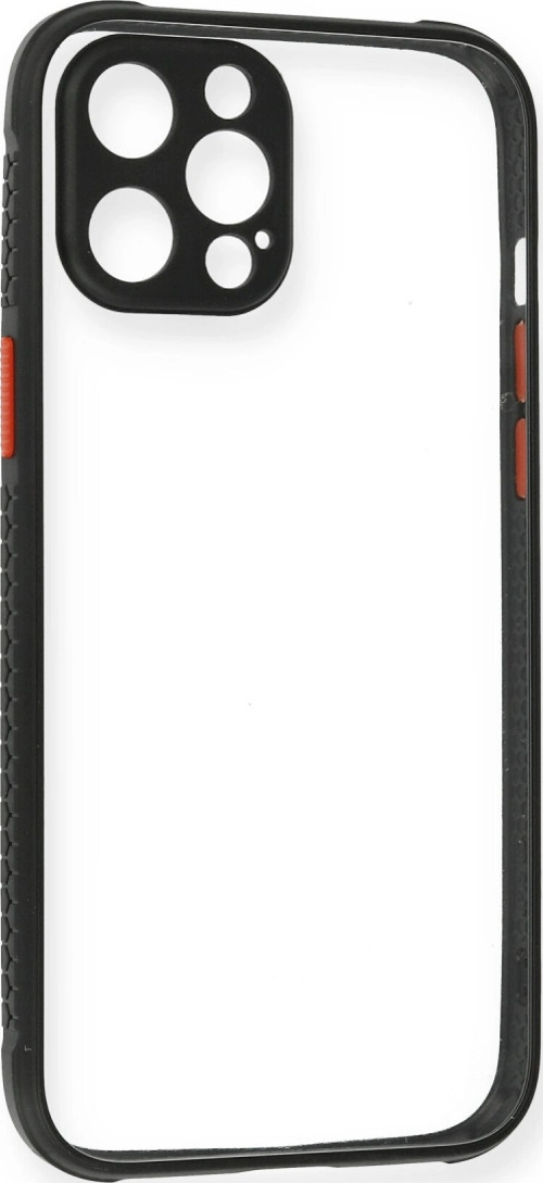 iPhone 12 Pro Kılıf Miami Şeffaf Silikon - Siyah