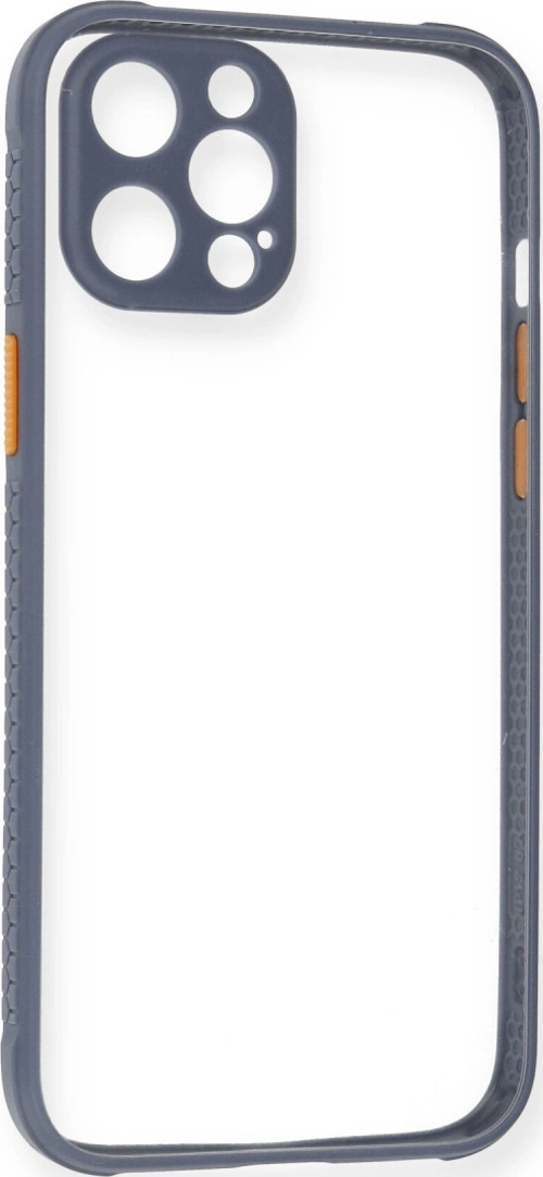 iPhone 12 Pro Kılıf Miami Şeffaf Silikon - Gri