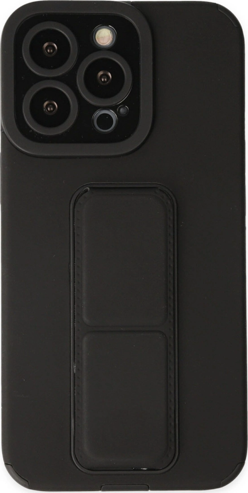 iPhone 13 Pro Kılıf Mega Standlı Silikon - Siyah