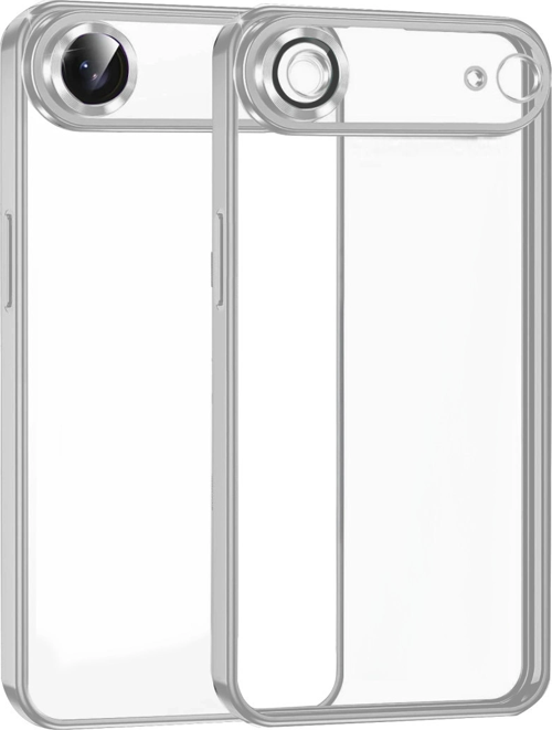 iPhone 17 Air Kamera Korumalı Lensli Silikon - Gümüş