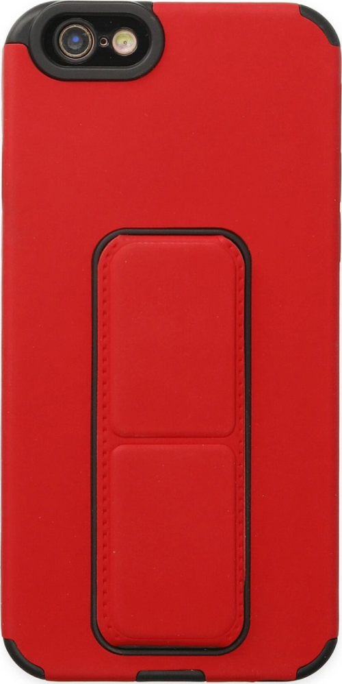 iPhone 6 Kılıf Mega Standlı Silikon - Kırmızı