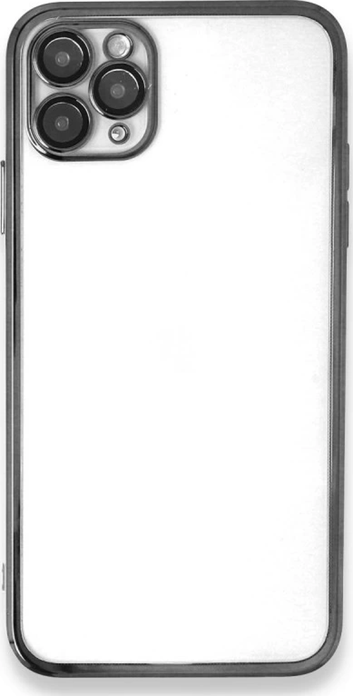 iPhone 11 Pro Kılıf Kamera Korumalı Lensli Silikon - Gümüş