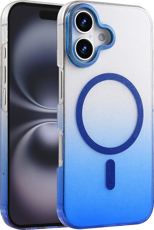 iPhone 16 Plus Glossy Magsafe Kapak - Mavi