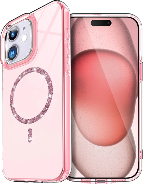iPhone 11 Live Diamond Magsafe Kapak - Pembe