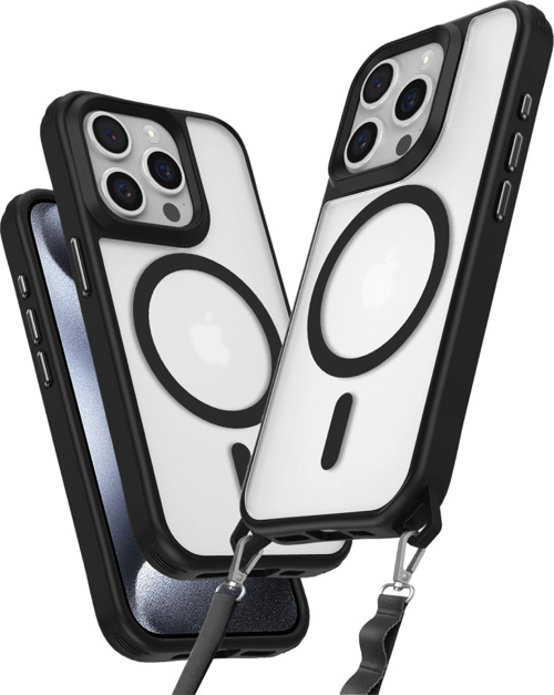 iPhone 15 Pro Max Kılıf Enka Magsafe Silikon Kılıf - Siyah