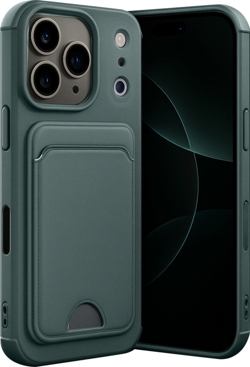 iPhone 17 Pro Max Kelvin Kartvizitli Silikon - Koyu Yeşil