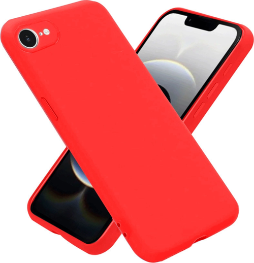 iPhone 16e Kılıf Nano İçi Kadife Silikon - Kırmızı
