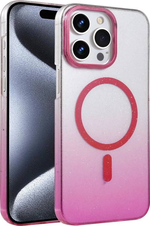 iPhone 14 Pro Max Glossy Magsafe Kapak - Pembe