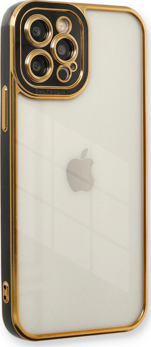 iPhone 12 Pro Max Kılıf Liva Lens Silikon - Siyah