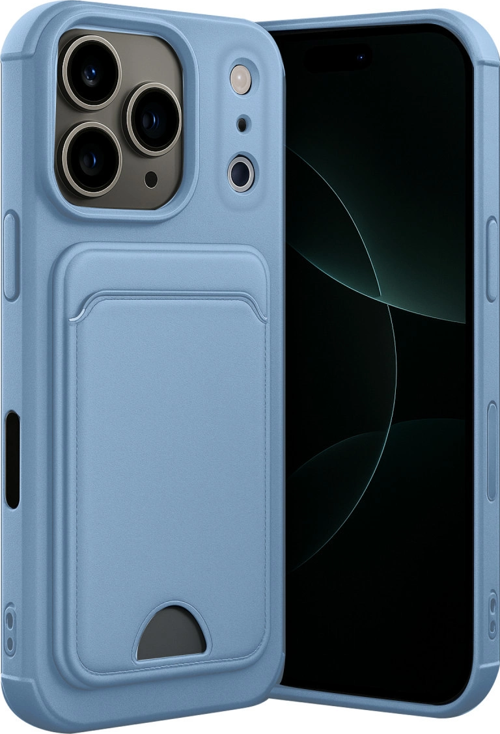 iPhone 17 Pro Max Kelvin Kartvizitli Silikon - Mavi