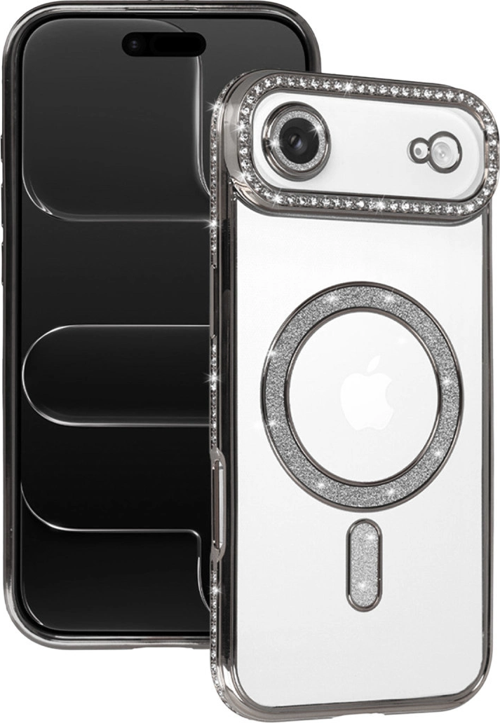 iPhone 17 Air Joke Simli Magneticsafe Kılıf - Gümüş