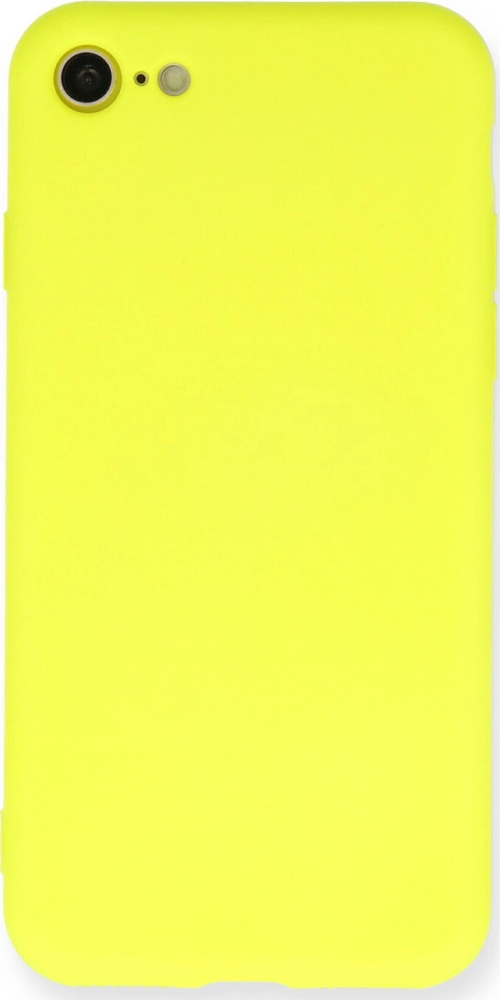 iPhone 7 Kılıf Nano İçi Kadife Silikon - Sarı
