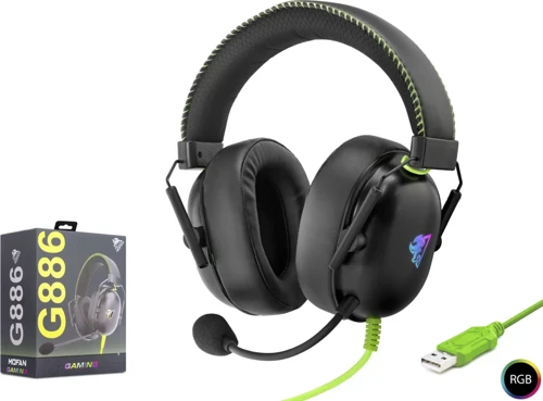 Kulaklik Usb Rgb 7.1 - Si̇yah/Yeşi̇l G886