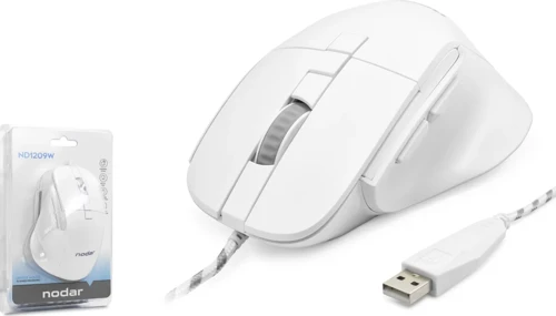 7D Ergonomi̇k Kablolu Ofi̇s Mouse 3600 Dpi - Beyaz ND1209W