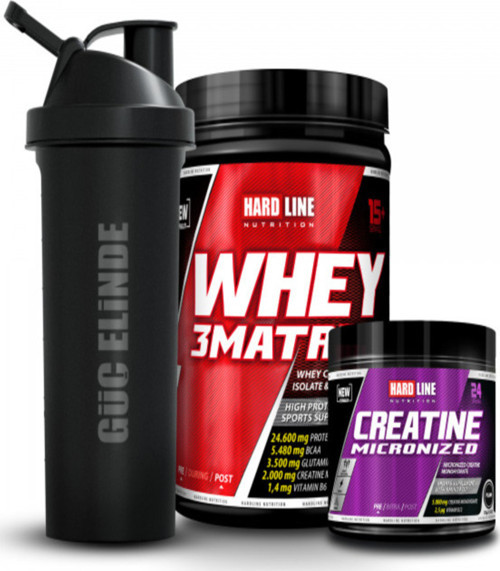 Hardkernel Hardline 3Matrix Whey 454 Gr Protein Tozu 15 Servis + Kreatin Mikronize 120 Gr +Shaker