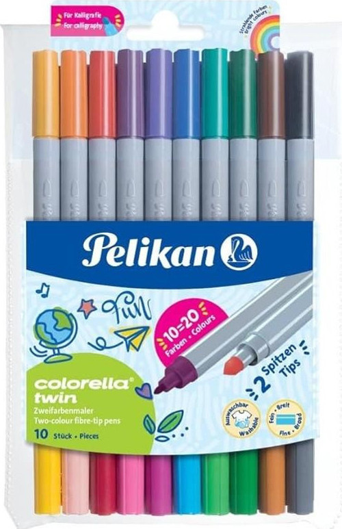 Colorella Twin Çift Taraflı Keçeli Kalem 10 Lu