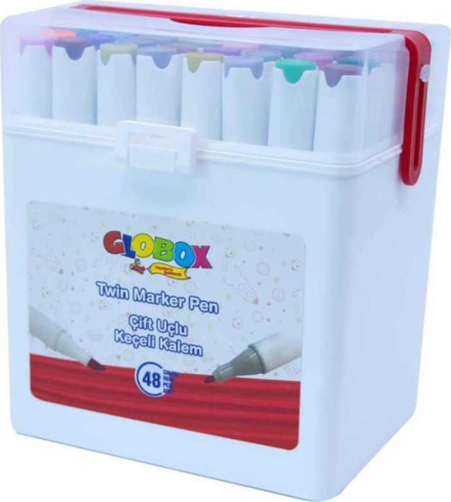 Twin Marker Set Çift Uçlu Keçeli Kalem 48 Renk Plastik Çantalı