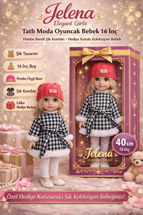Oyuncak Jelena Tatlı Moda Oyuncak Bebek 40 CM