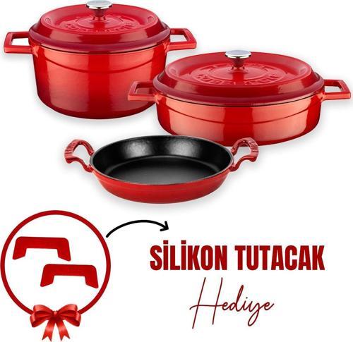 Döküm 3x Trendy Serisi 6 Parça Tencere Seti