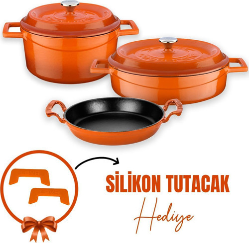 Döküm 3x Trendy Serisi 6 Parça Tencere Seti