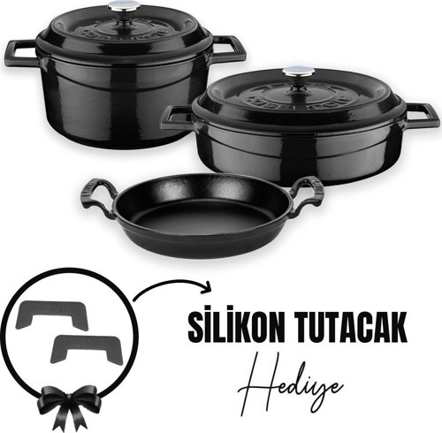 Döküm 3x Trendy Serisi 6 Parça Tencere Seti