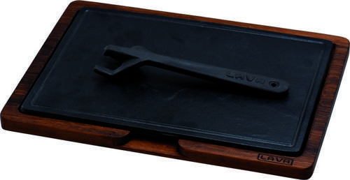 Döküm Ahşap ve Döküm Demir Hot Plate Servis Tahtası. Ölçü 20x30cm.